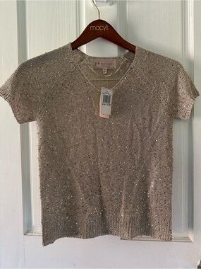 🌻 NWT Philosophy Gold Sequin Knit Top 🌻